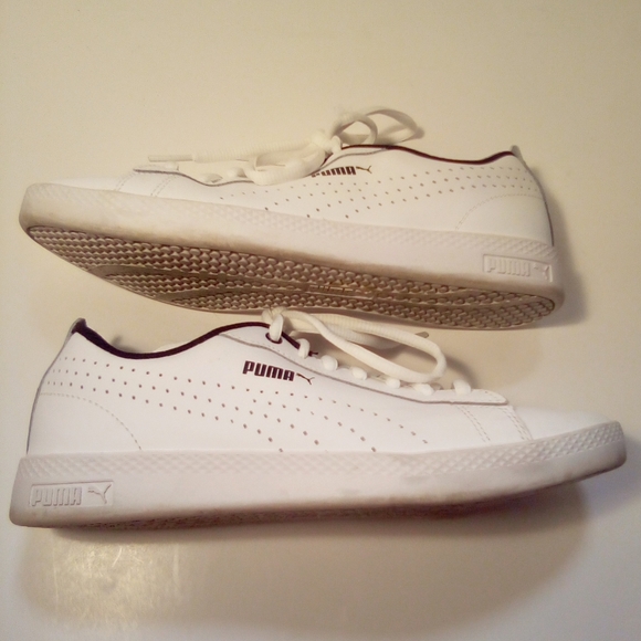 Puma Vintage Womens Leather Low Top Soft Foam Comfort Insert White Sneakers 6.5 - Picture 6 of 16